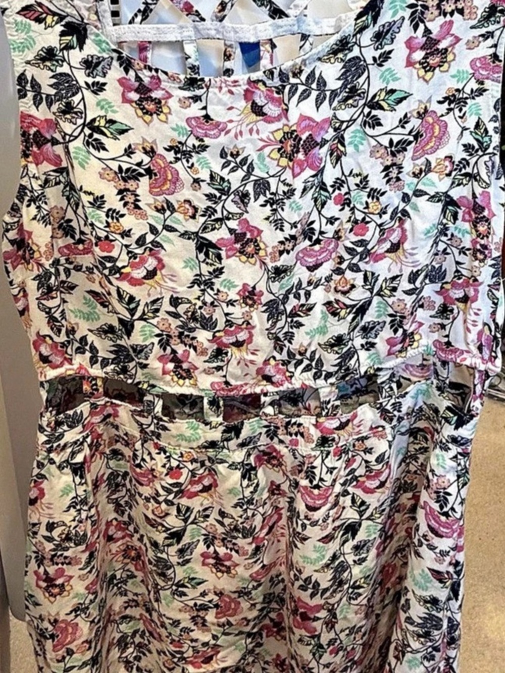 Floral Maxi Dress in Pink & White Like New